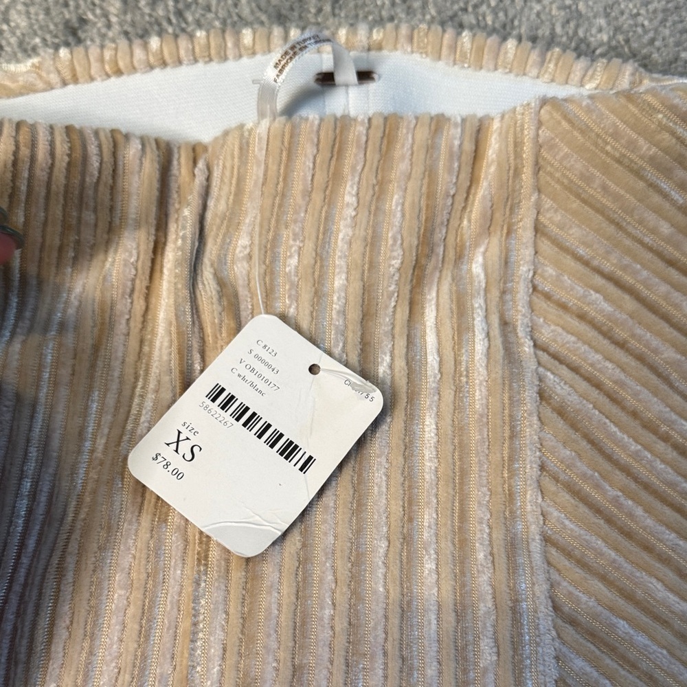 NWT Free People Beige Ribbed Velvet Corduroy Flare Pants with stretch - Picture 5 of 7